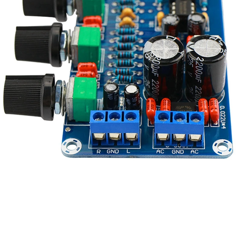 2X Amplifier NE5532 Preamp Preamplifier Volume Tone Control Finished Board Treble Midrange Bass EQ DIY Dual AC 12V - 18V