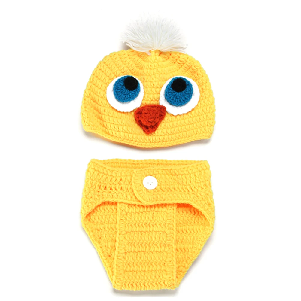 

Baby Photo Props Newborn Yellow Chicken Knitted Crochet Outfit Adorable Costume for Photography Newborn Photography Props
