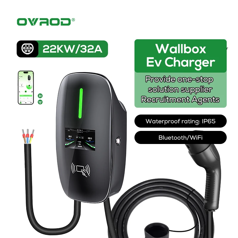 

Ovrod 32A 22kW Ev Charging Stations Wall-mounted App Control Type 2 Car Quick Charger Electric Vehicle Wallbox Ev Charger