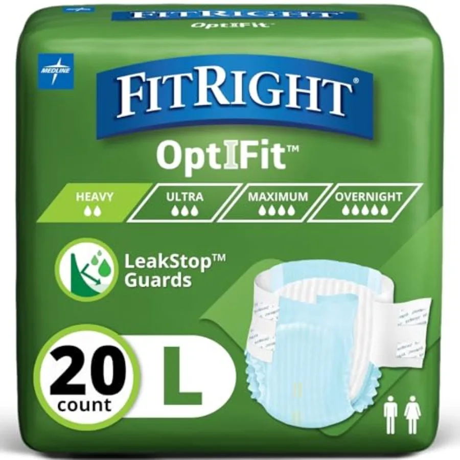 

FitRight Extra+ Adult Diapers, Disposable Incontinence Briefs, Leak-Proof Diaper, Absorbent Briefs for Men and Women, Maximum P