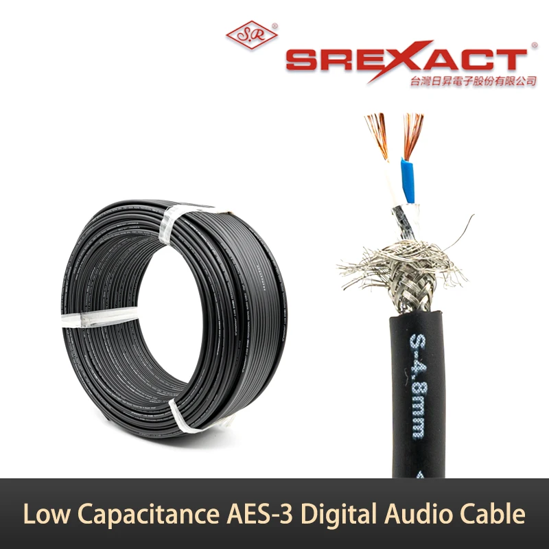 

SREXACT AES-3 Digital Audio Cable Double Shielded 4.8mm Low Capacitance Microphone Cable XLR Cable