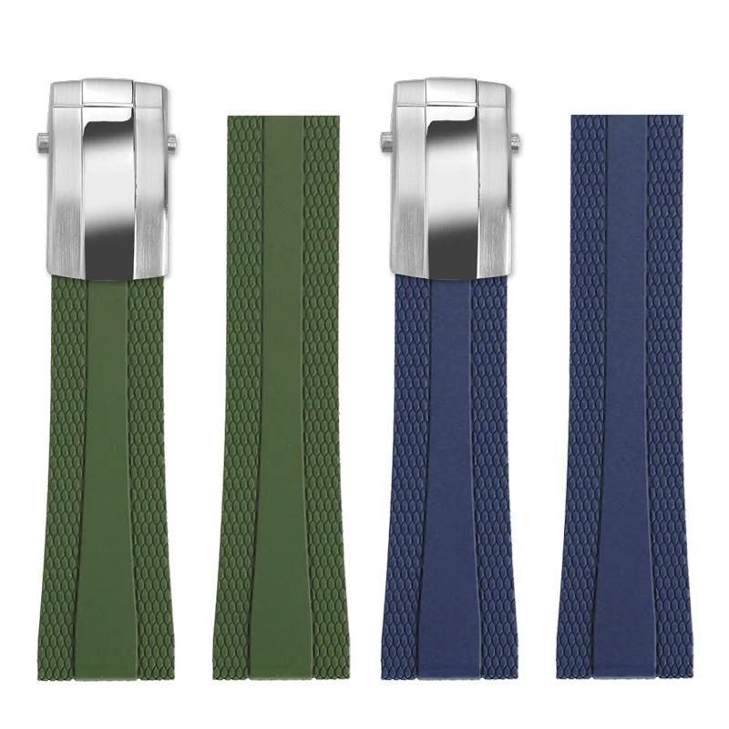 Wysokiej jakości gumowy pasek do zegarka 22mm czarny niebieski zielony Breitling zegarek z nową Super oceaniczny Avengers gumowa opaska składana klamra