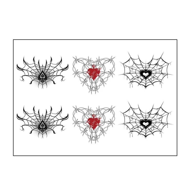 

Temporary Tattoo Spades Love Spider Web Temporary Stickers Waterproof, Sweatproof, Sexy Thigh and Chest Tattoo Stickers