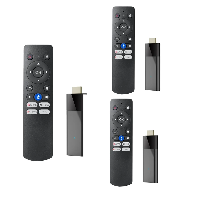 Mini TV Stick Q6 + control remoto por voz Bluetooth Android 10 2,4G + 5G Wifi + BT4.0 H313 Smart TV Box Android TV Stick PK DQ03