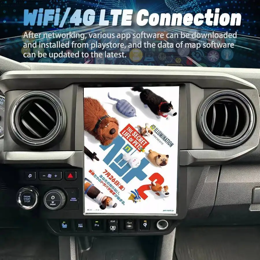 12.1 Inch Android Car Radio Built‑in Carplay Android Auto GPS Car Multimedia Player Stereo Head Unit For Toyota Tacoma 2016‑2022