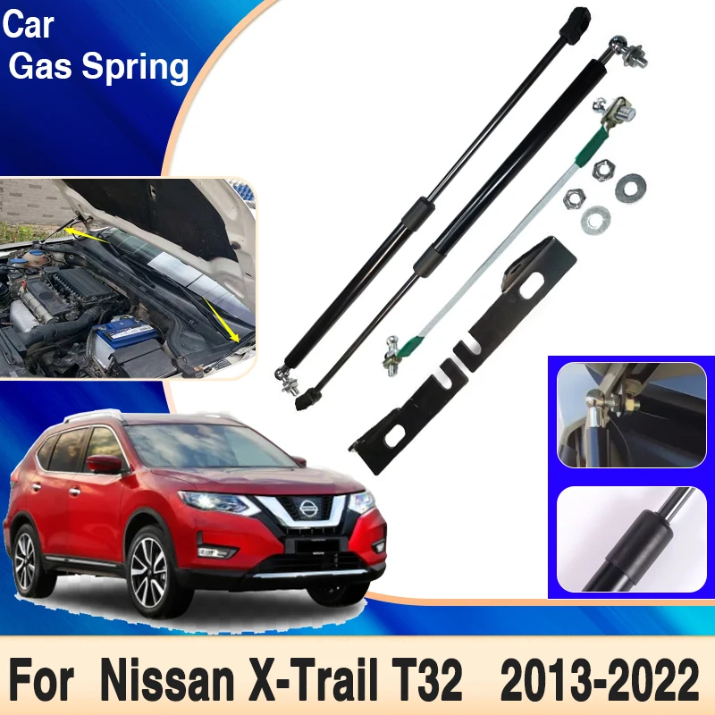 Car Front Hood Hydraulic Rod For Nissan X Trail T32 Rogue 2013~2022 Car Engine Supporting Strut Spring Shocks Bars Accessories