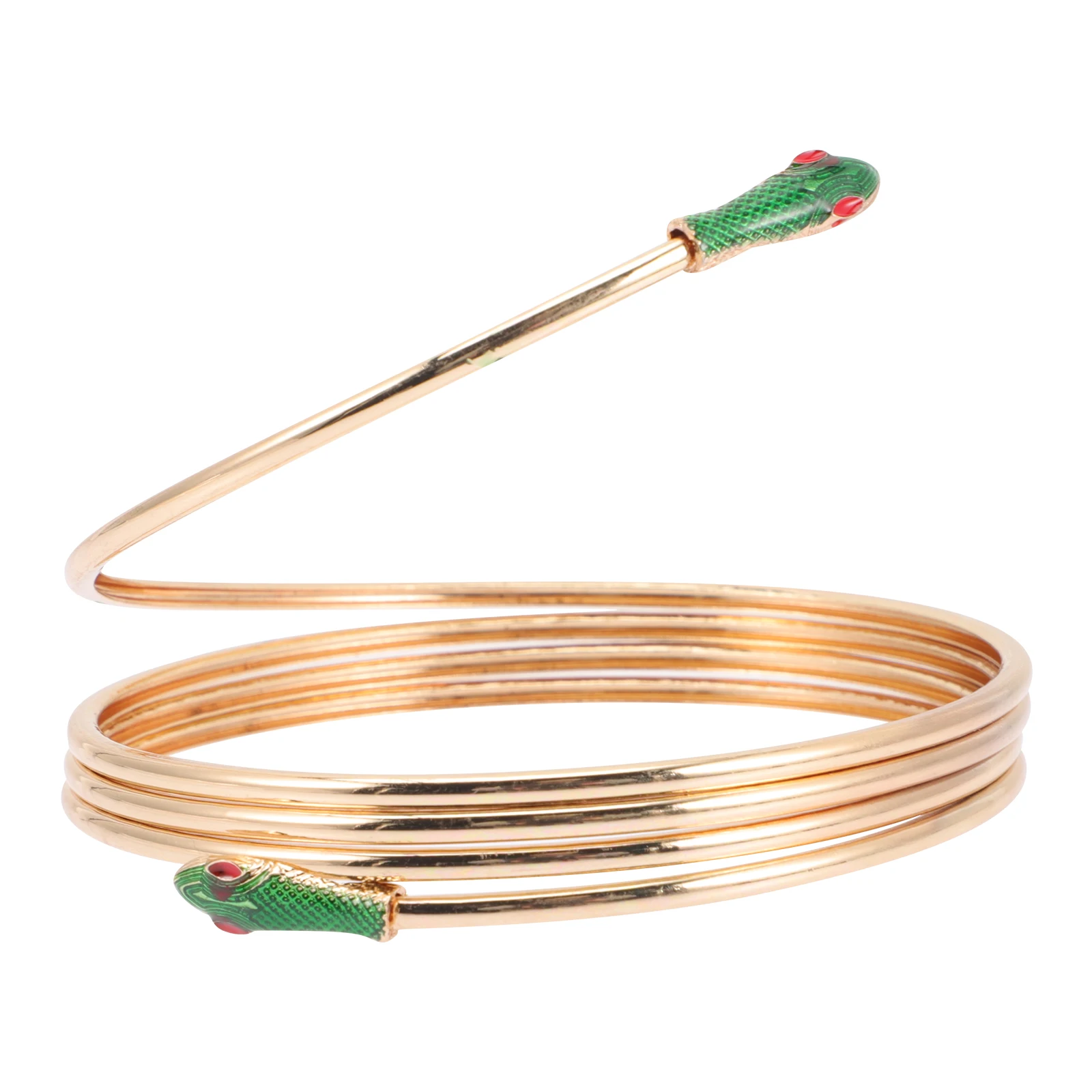 

Premium Alloy Adjustable Snake Arm Cuff Open Coil Wrap Bracelet for Women Girls Stylish Punk Upper Arm Jewelry