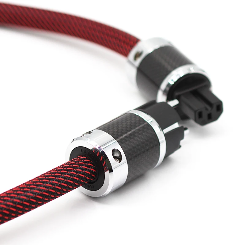 Hi-End Zuiver Koper Amerikaanse Netsnoer Kabel Hifi Netsnoer Met Carbon Fiber Us Plug