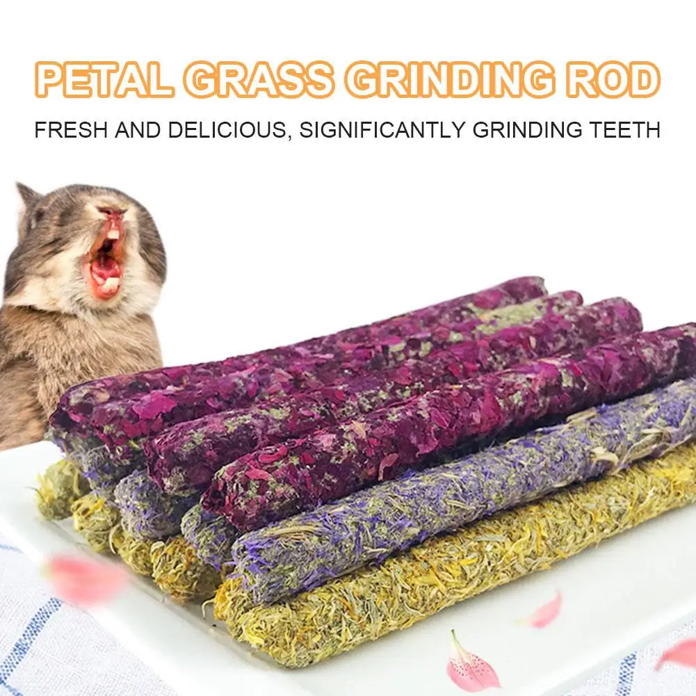 6/18pcs Rabbit Chew Sticks Mixed Natural Flower Chew Toys Treats For Rabbit Bunny Chinchilla Guinea Pig Hamster Molar Snack M3A8