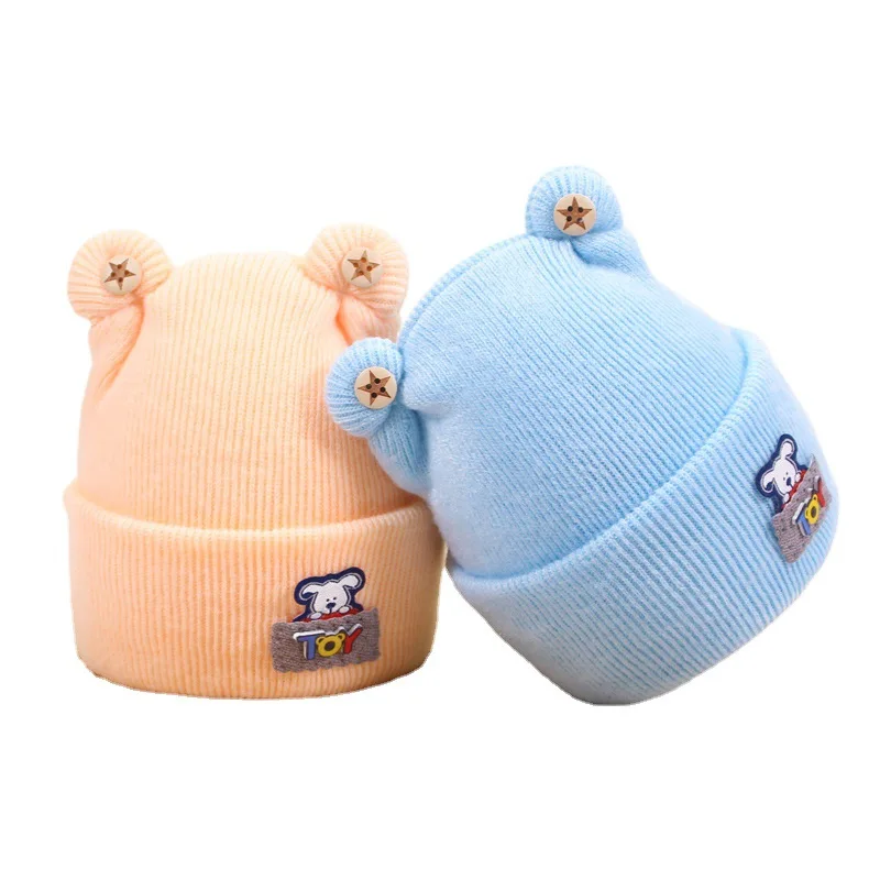 Newborn Girl&Boy Hats Baby Soft Warm Crochet Knit Cartoon Beanie Cap Cute Baby Hats Winter for 0-6 Months Baby