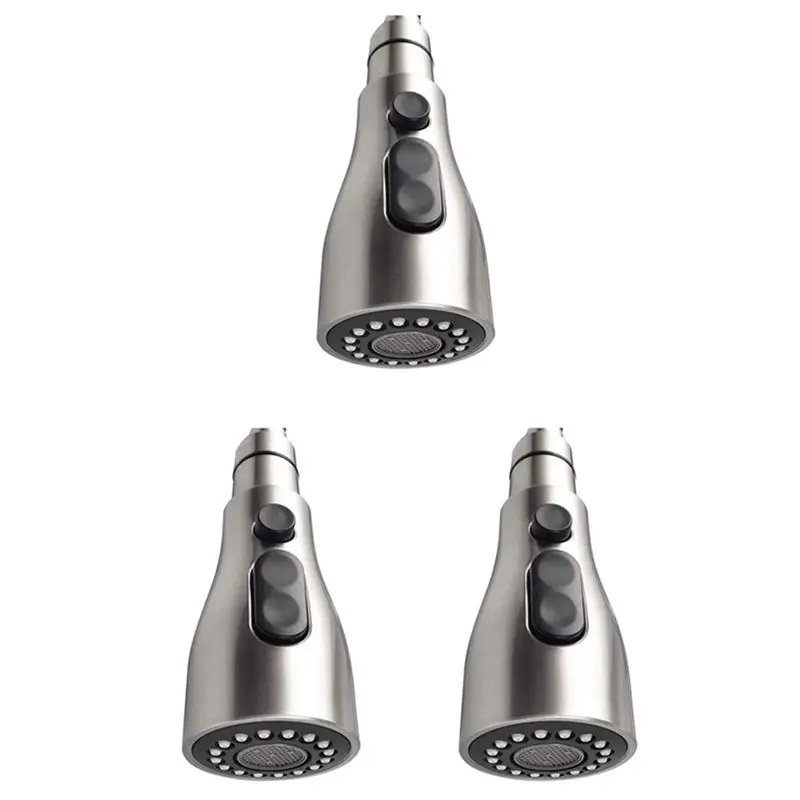 

ABJN-3X Kitchen Sink Pull Down Faucet Spray Head Nozzle Pull Out Hose Sprayer Replacement Part Faucet Head - Brushed Nickel