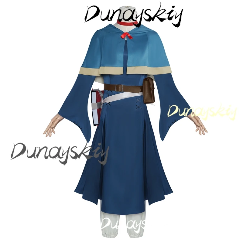 Anime Delicious in Dungeon Marcille Donato Cosplay Costume Wig Dress Cloak Ears Hairpins Bag Belt Spirit Uniform Customized