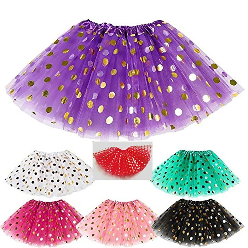 Children's round light piece pompous skirt dot princess skirt dance  Tutu Skirt