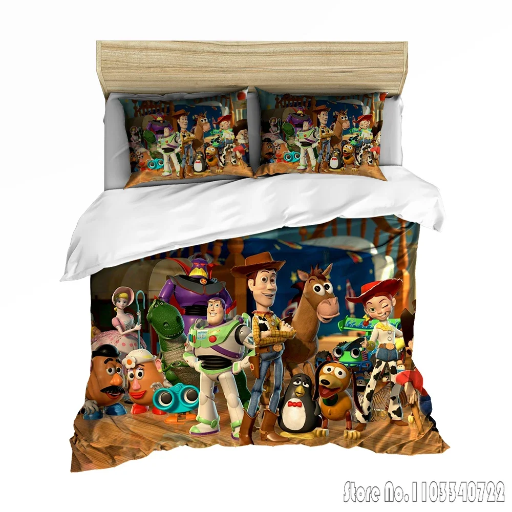 Disney Toy Story Sheriff Woody Buzz Lightyear Duvet Cover Set HD Comforter Cover for Kids Bedding Sets Bedclothes Bedroom Decor