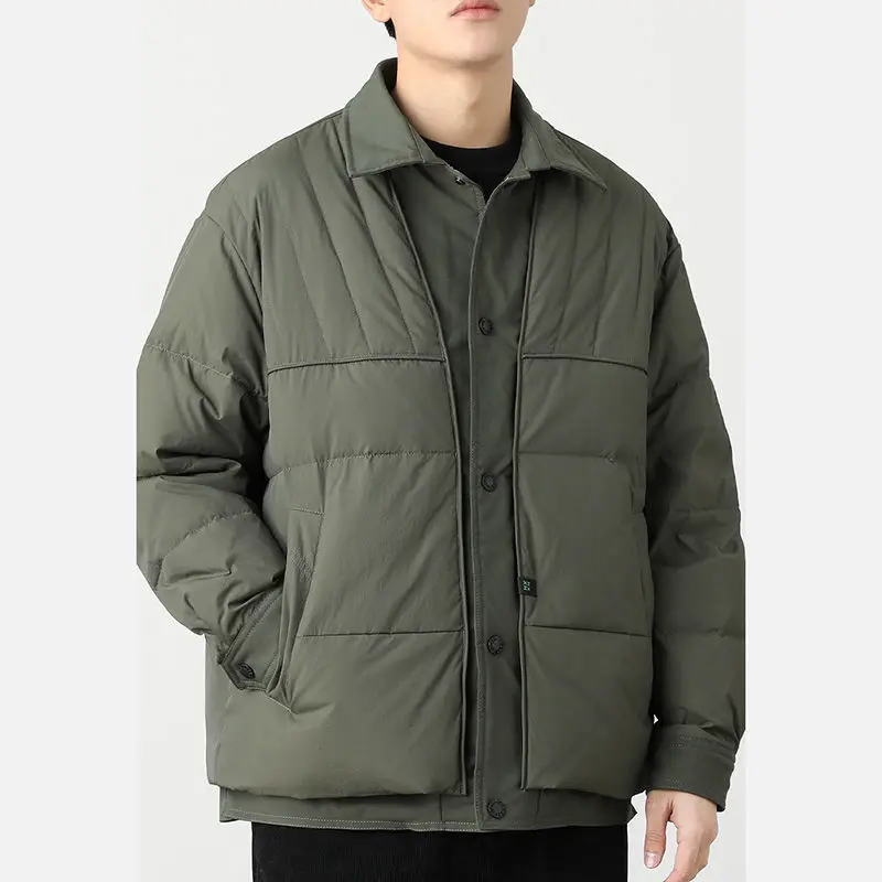 Chaqueta acolchada de algodón ligero para hombre, parka holgada, informal, cálida, para otoño e invierno, 2023