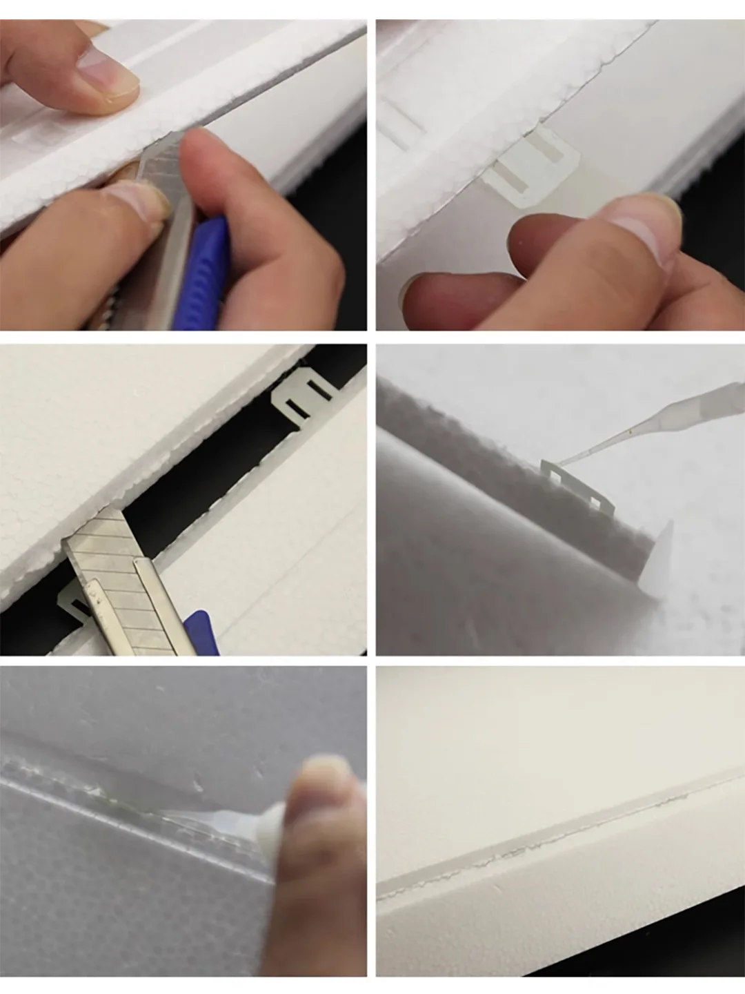 Modellflugzeug Papierfalt-Flügelscharniere 20-teiliges Set Flache Papierfalt-Flügelscharniere für RC-Flugzeuge DIY Steuerflächen-Scharniere – Detail 4