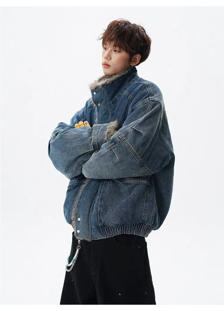 

Fur Collar Green Jackets Mens Autumn Western Fashion Casual Style Men's Wear Cool Suede Vintage Warm Lined Coat Quality Classic