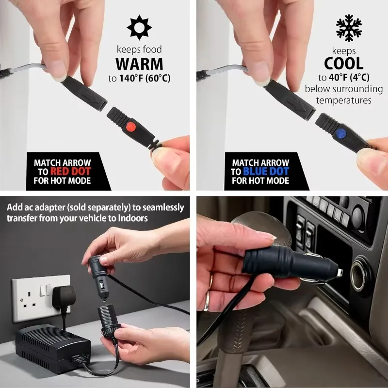 مبرد محمول كولاترون 33 لتر - مبرد غداء كهربائي للسيارة والتخييم والسفر وثلاجة معزولة ذات جوانب صلبة 12 فولت