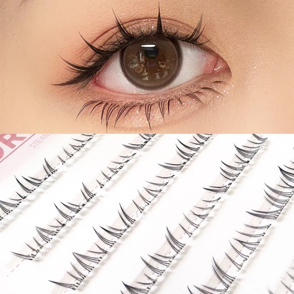 NO NEED GLUE NO Band Invisible Band Individual Bottom Eyelash Cluster Extension Lower False Eye Lashes Short Natural Looking