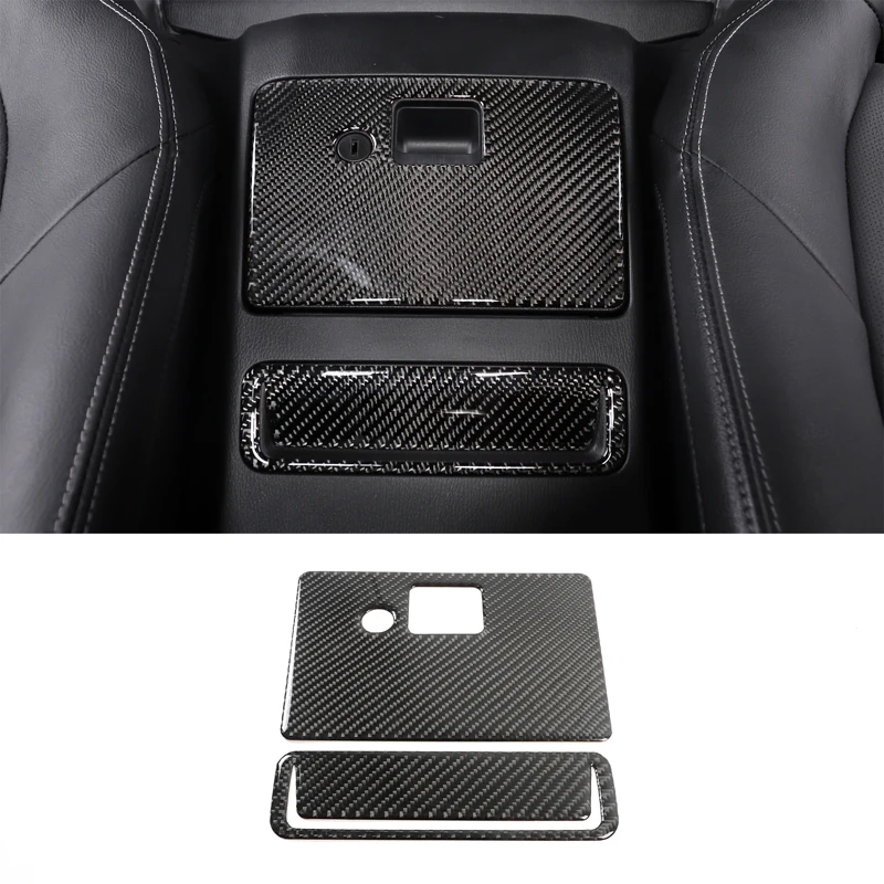 For 2016-2023 Mazda MX-5 soft carbon fiber car central control storage box rear panel sticker car protection accessories 2Pcs