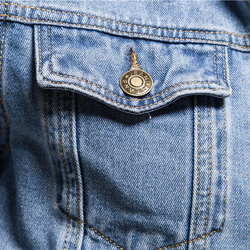 2024 Denim Jacket Casual Men Fashion Motorcycle Jeans Jackets Autumn Solid Lapel Denim Jackets Hommes Slim Fit Cotton Coats