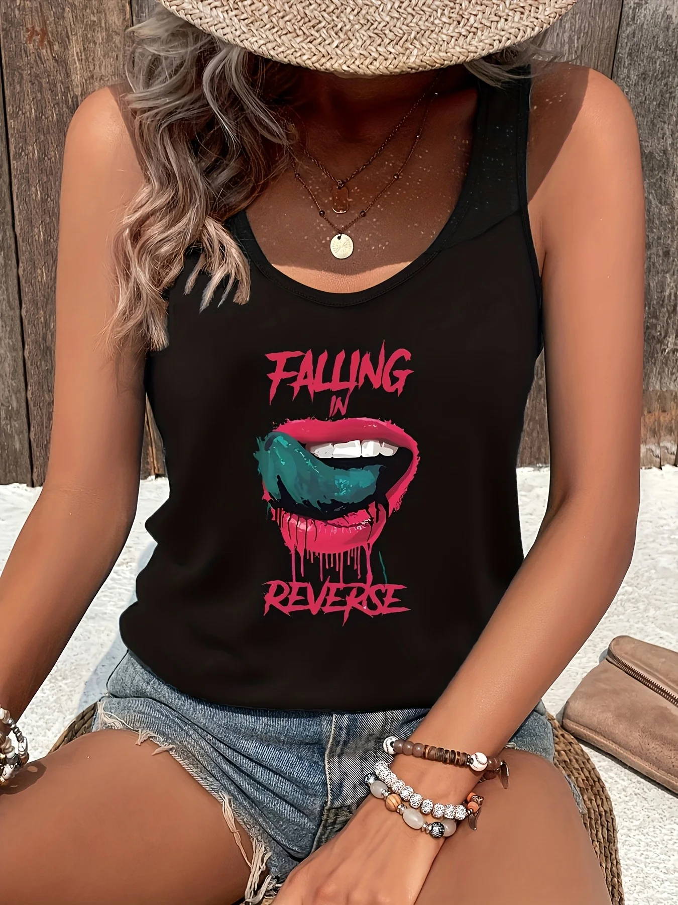 

Летняя женская свободная и персонализированная сетчатая жилетка с принтом «Ловец снов», удобная футболка без рукавов