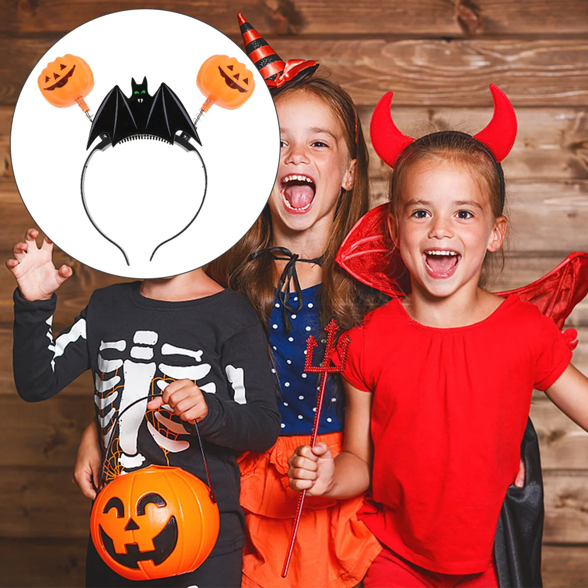 

Light Headband Pumpkin Bat Hairband Halloween Party Supplies Costume Decoration Glow