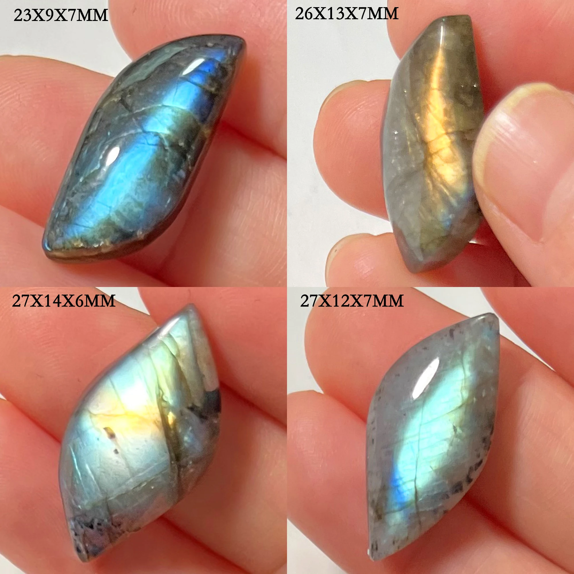 Wholesale Natural Stone Loose Beads Irregular Shape Bead Blue Purple Labradorite Cabochon 2-4Pcs/Lot