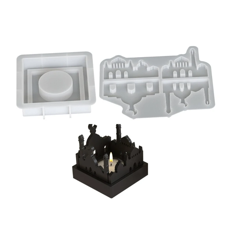 

652F Flexible Silicone Mold Creating Houses Holders Moulds Crafting Tool Suitable for Home Decors and Gifts