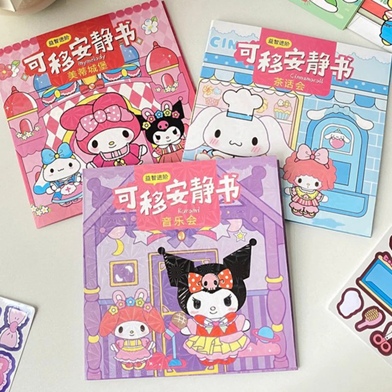 Creative Sanrio Kuromi My Melody Bubble Sticker Book Kawaii Quiet Book 3d Bubble Scene Sticker Book Girls Handmade Gift Toys