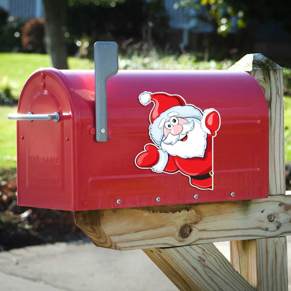 Christmas Holiday Magnetic Stickers for Metal Surfaces Including Fridge Door Mailbox and Car with Magnetic Backing