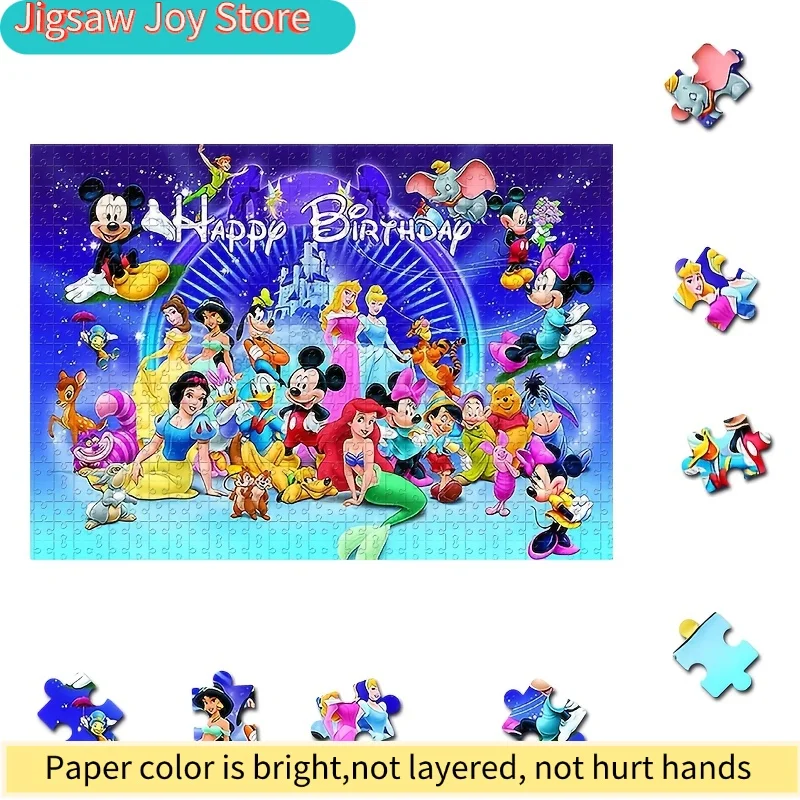 

2D-пазл-мозаика с персонажами мультфильмов | Микки Маус и принцессы, прочная толстая фиброшпонированная плита, идеально подходит для взрослой семьи, костюм