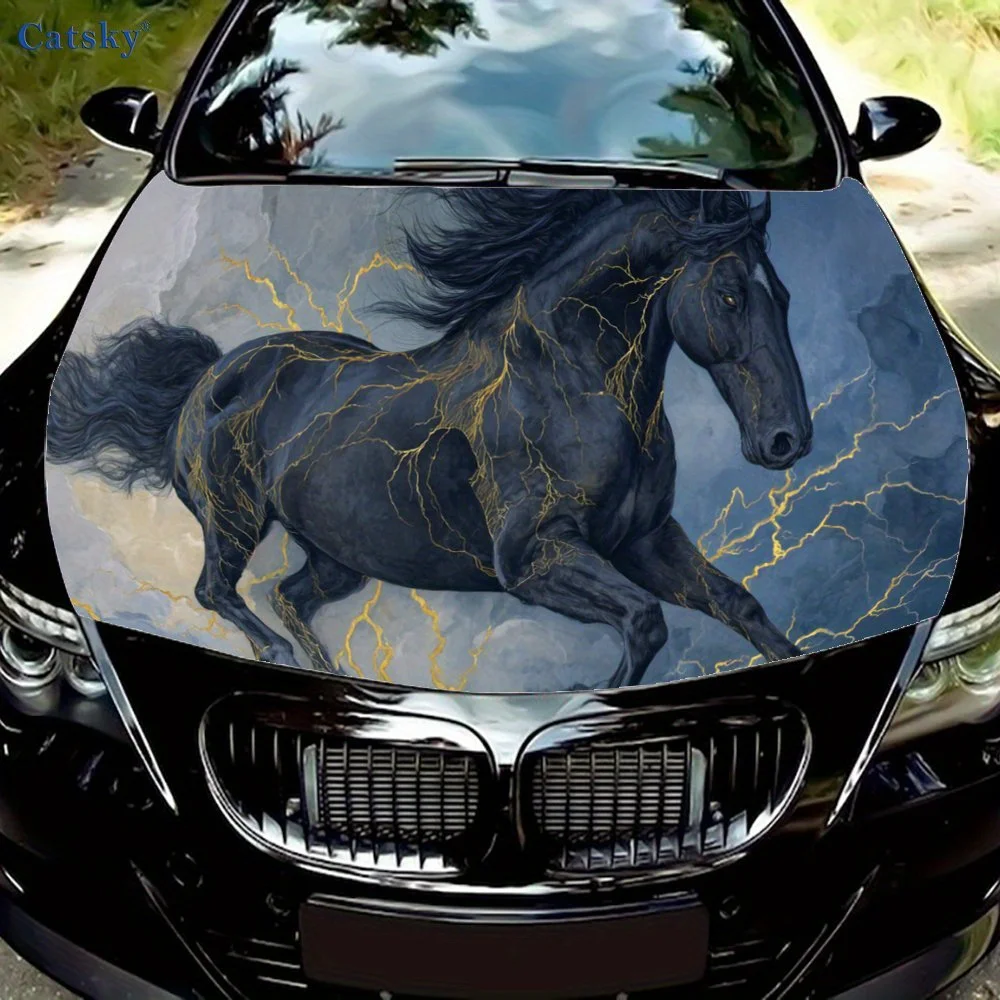 

Fantasy Storm Horse Car Engine Hood Sticker, Auto Art Decal, Car Exterior Personalized Decoration, Gift for Car Lovers, Unique D