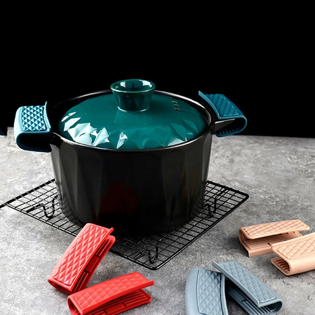 

3Pairs Anti-Scald Pot Handle Covers Premium Heat Insulated Reusable Non-Slip Kitchen Gadgets for Home Cooking Use