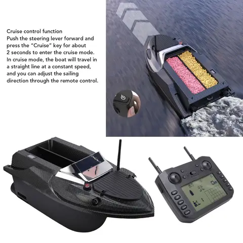 RC Fishing Bait Boat - 800m Remote Control Dual Drive, Auto Course Correction & RC Fish Finder, with Night Light for Pools/Lakes