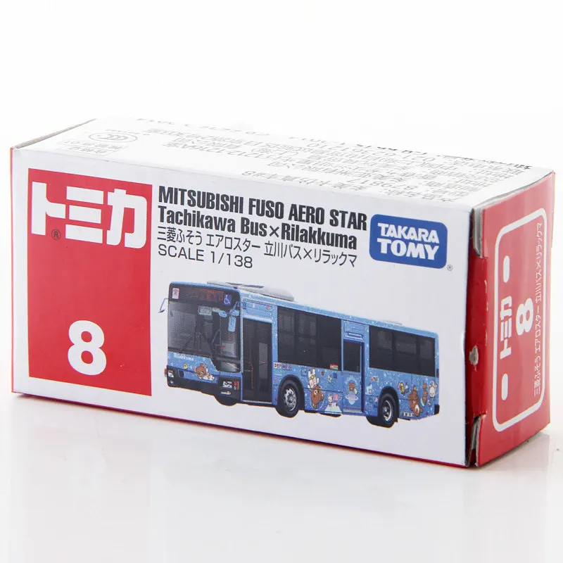 NO.8 Model 879817 Takara Tomy Tomica Mitsubishi Rilakkuma Bus Simulation Die-casting Alloy Cars Model Boy Toys Sold By Hehepopo