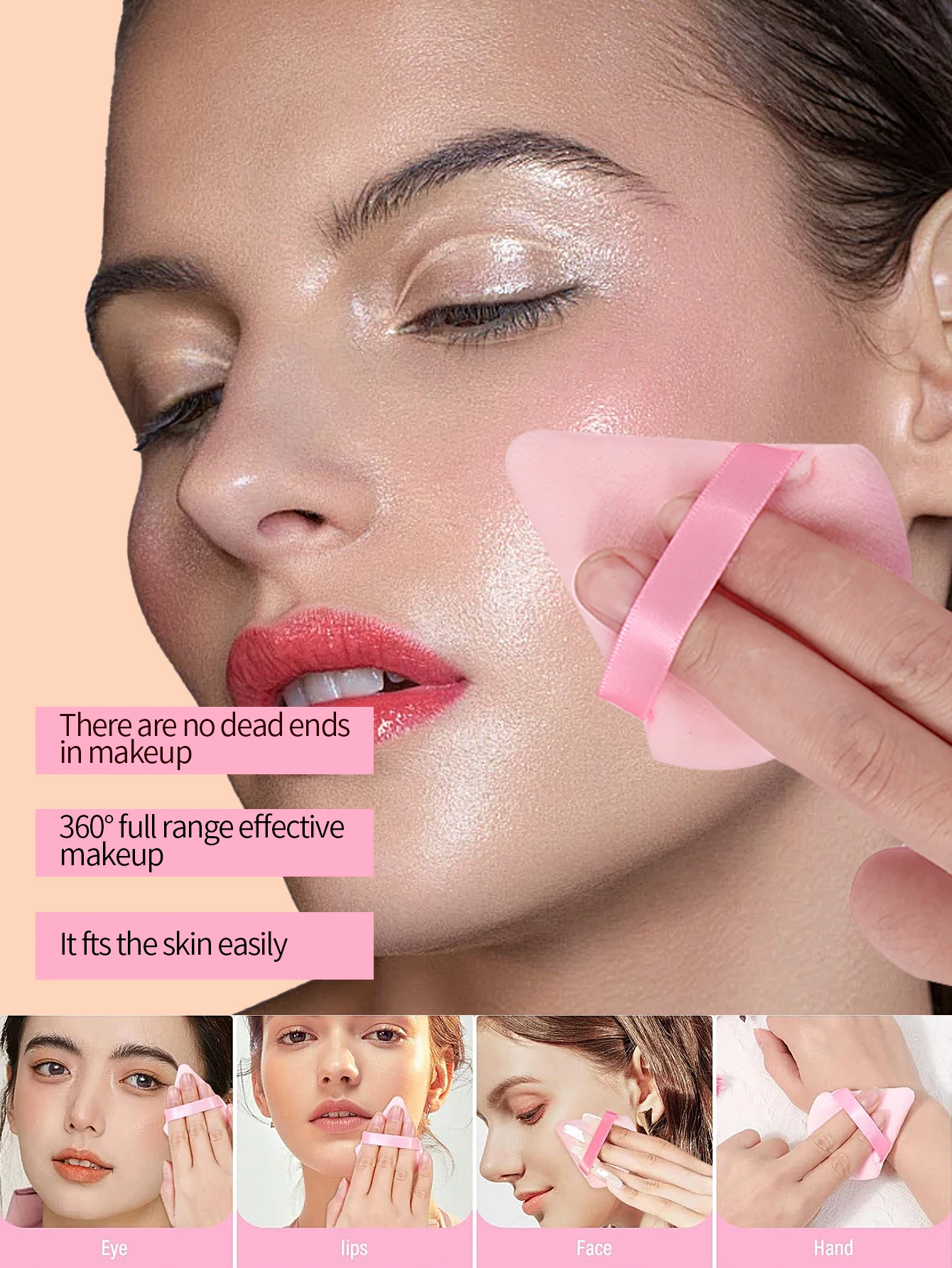 Juego de brochas de maquillaje de alto nivel de apariencia de 8 piezas, incluida juego de brochas de maquillaje con mango de diamante + soplo de polvo + cubo de almacenamiento