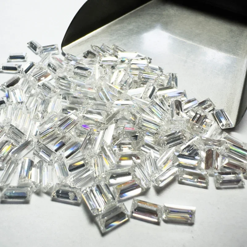 

NEW Moissanite Stones VVS1 D Color Rectangle Chamrs Gemstone 1 Carat Per Bag DIY Advanced Jewelry Making Materials Wholesale