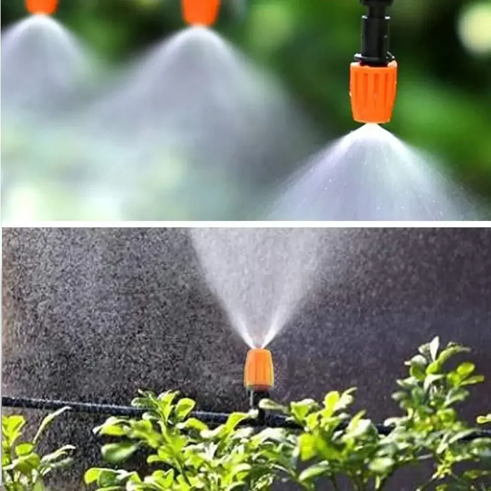 

10pcs Three-Way Adjustable Garden Irrigation Nozzle,Garden/Roof Cooling Atomizing Plastic Nozzle,Greenhouse Vegetable Irrigation