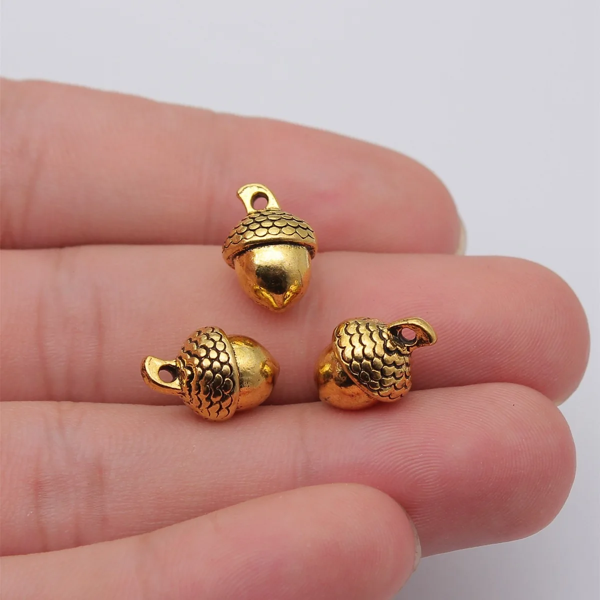 WYSIWYG 10pcs 15x10x9mm Pendant 3D Acorns 3D Acorns Charm Pendants For Jewelry Making Antique Silver Color 3D Acorns Pendants