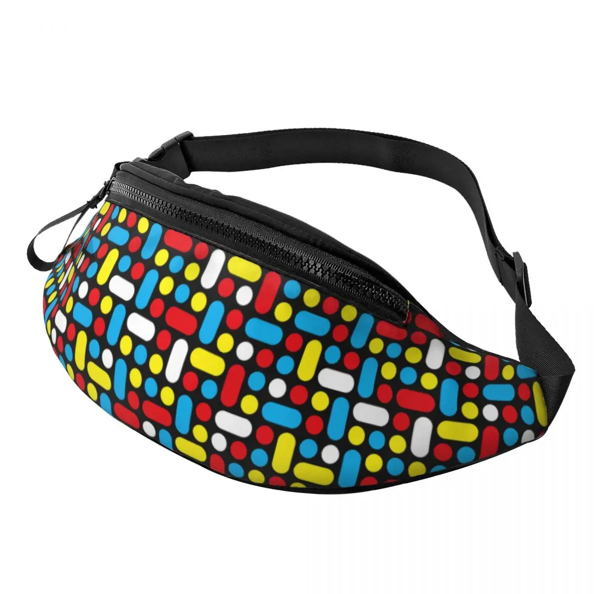 Custom Geometric African Ethnic Tribal Ankara Pattern Fanny Pack Men Women Crossbody Waist Bag for Cycling Phone Money Pouch