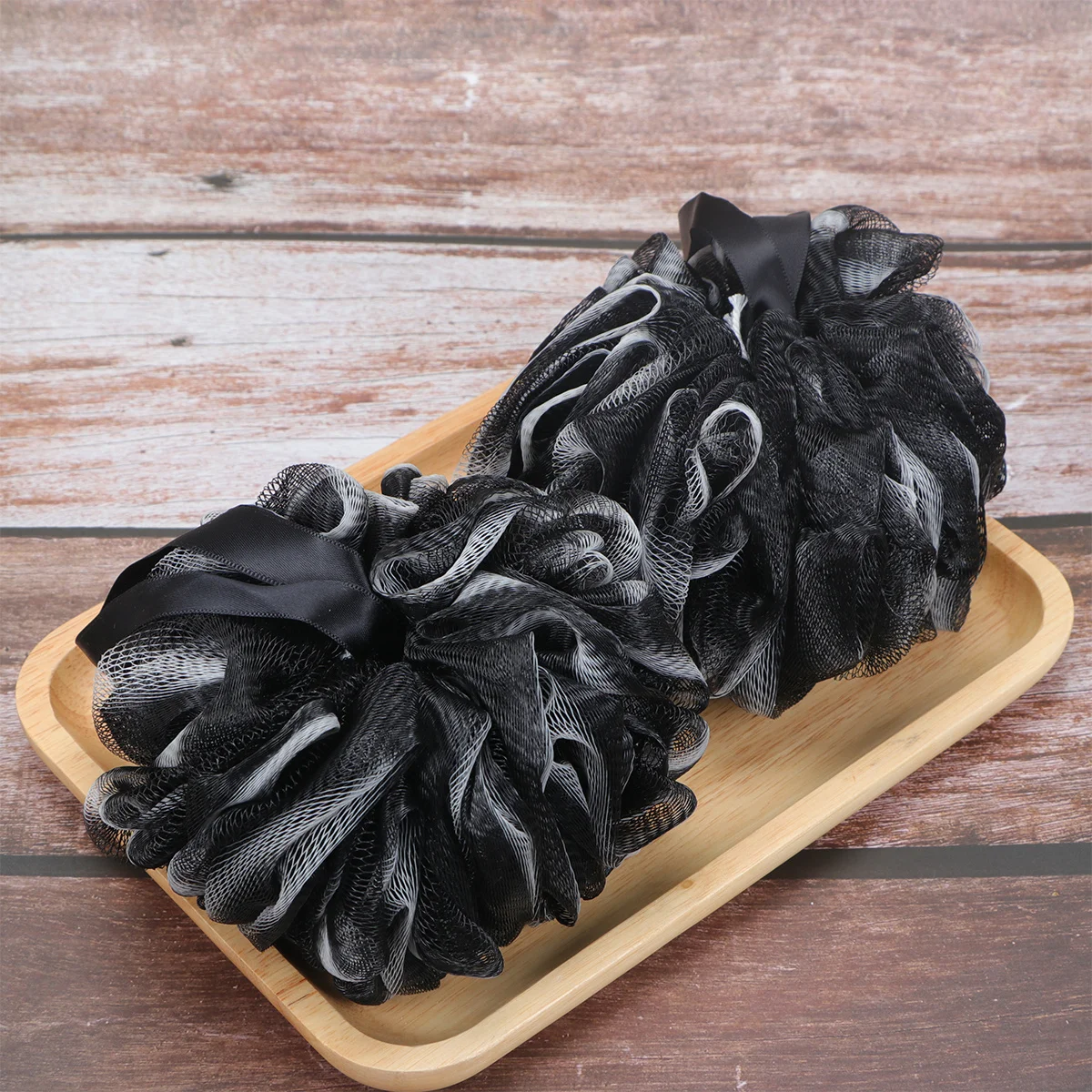 2 قطعة الخيزران الفحم كرة استحمام شبكة دش الكرة حبل معلق منظف الجسم التقشير لينة شبكة الإسفنج للاستخدام المنزلي فندق #1