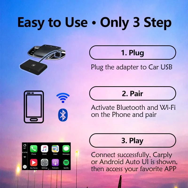 NEW Wireless Mini Box 2in1 CarPlay Android Auto Wireless Adapter Smart Mini Box Plug And Play Dongle Bluetooth WiFi Fast Connect