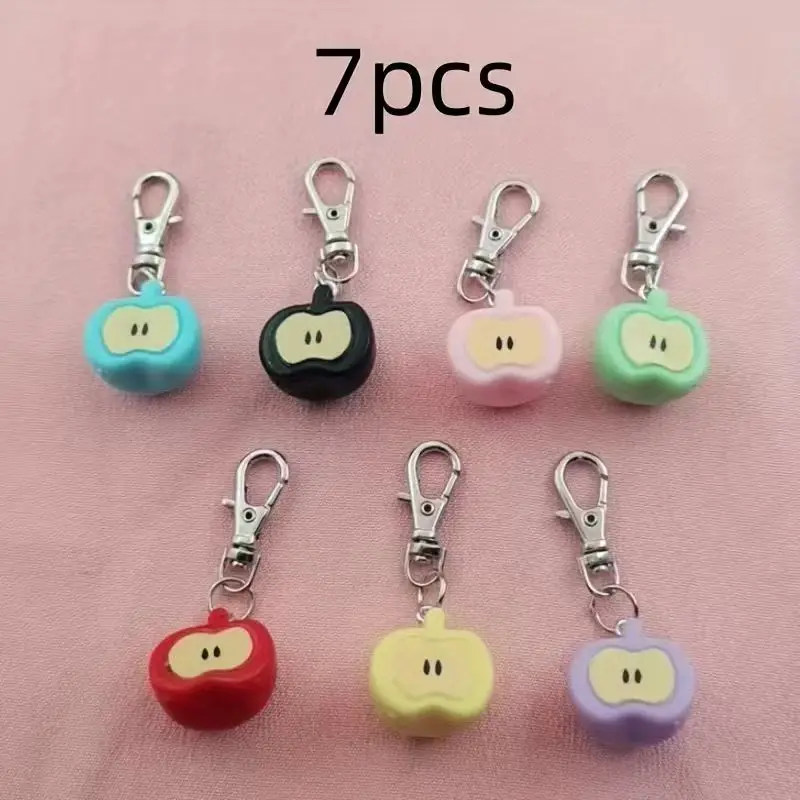7pcs resin simulated Apple keychain, suitable for bag and phone accessories, the best choice for gifts view 5