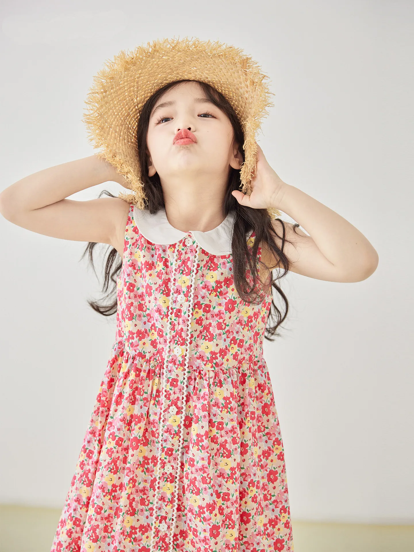 

Summer Floral Dress for Children Kids Girl Strawberry Printed Sundress Infant Spanish Stylish Frocks Toddler Outfit