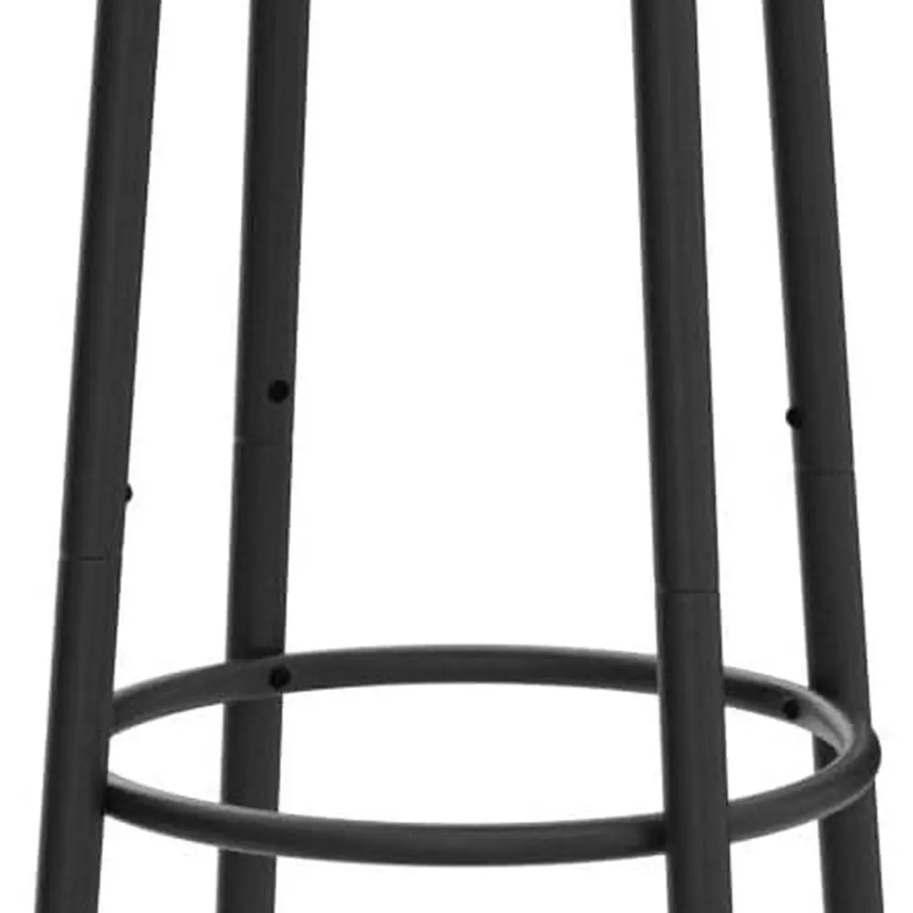 Paar 25,6 zwarte PU-gestoffeerde barkrukken met voetsteun voor keukeneiland en eetkamer, eenvoudige montage