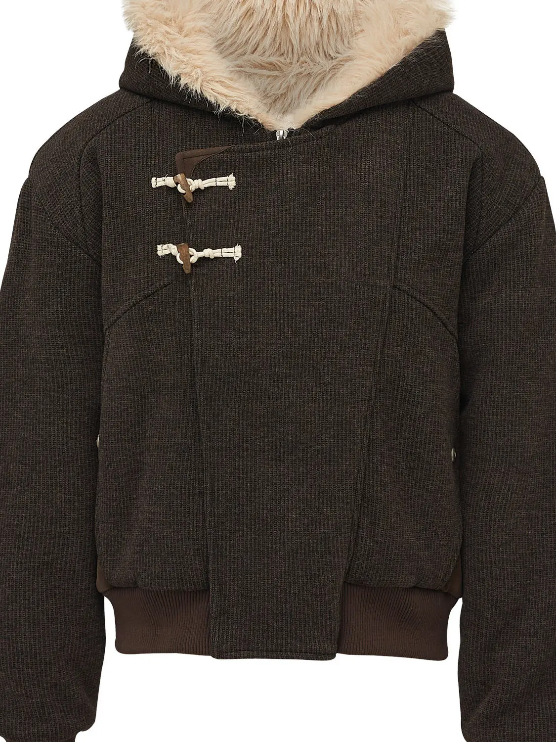 

Soft Cotton Jacket with Hood And Horned Button Mauri Style Casual Warm Youth Outerwear Long Sleeve Cleanfit Style Pure Color