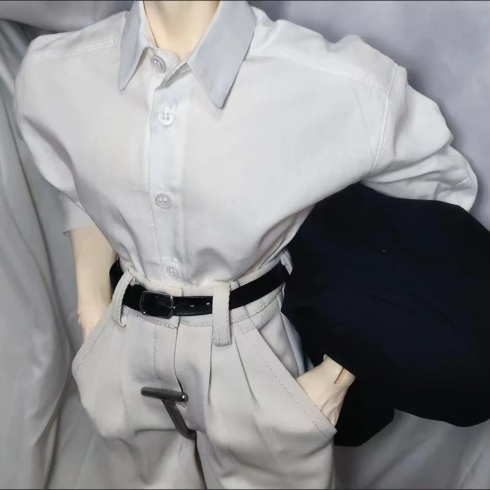 Doll's Clothes for 75cm Male Bjd Doll 1/3 White Cotton Loose Shirt Long Sleeves Dress Up Toy Play House Doll Accessories,No Doll