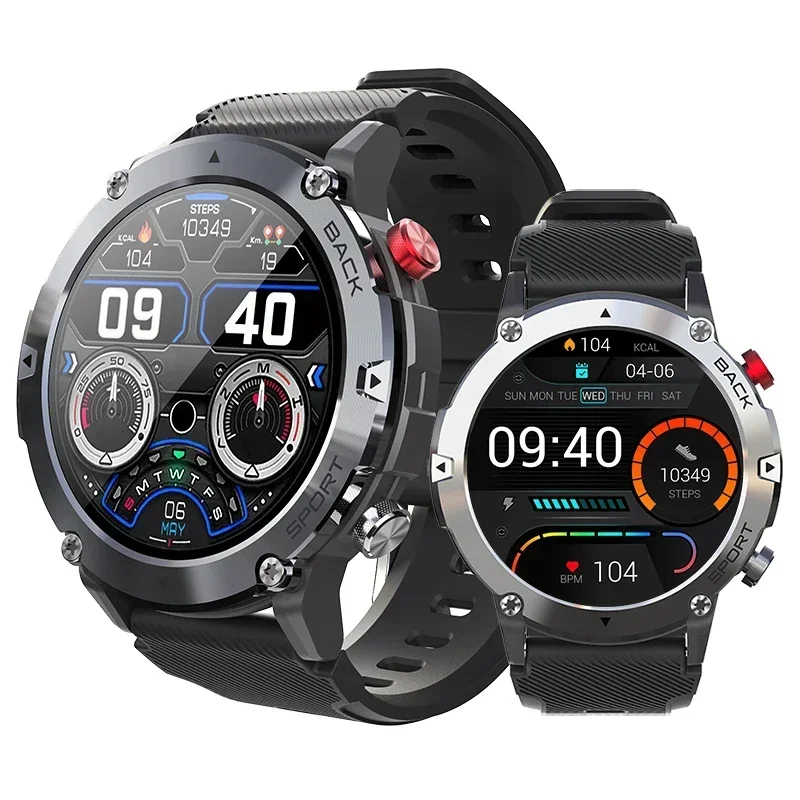 

2024 New Military C21 Smartwatch for Men - Bluetooth Call. Fitness Tracker. 5ATM Waterproof. Sport Style. for IOS Android Phones