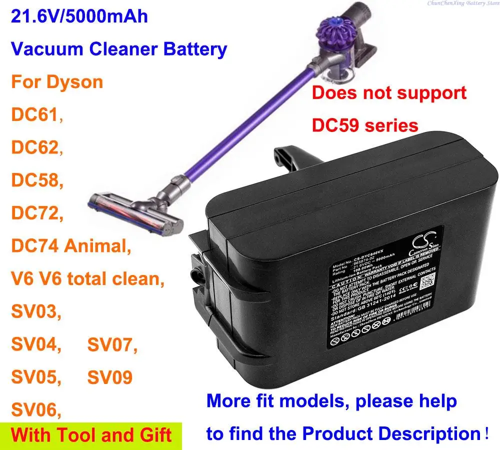 

Аккумулятор для пылесоса OrangeYu 5000 мАч 965874-02 для Dyson DC61, DC62, DC58, DC72, SV03, SV04, SV07, SV05 SV06 SV07 SV09 V6